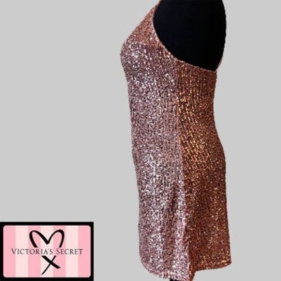Victoria's Secret Pink Sequin 🌹  Sexy Cocktail Slip Mini Dress Size M - Picture 6 of 8